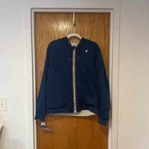 Blue/Tan Reversible K-Way Full Zip Hoodie - Size XL